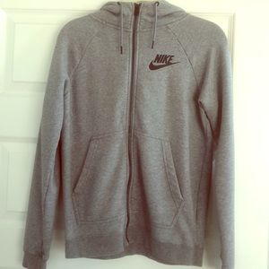 Gray NIKE zip-Up Hoodie